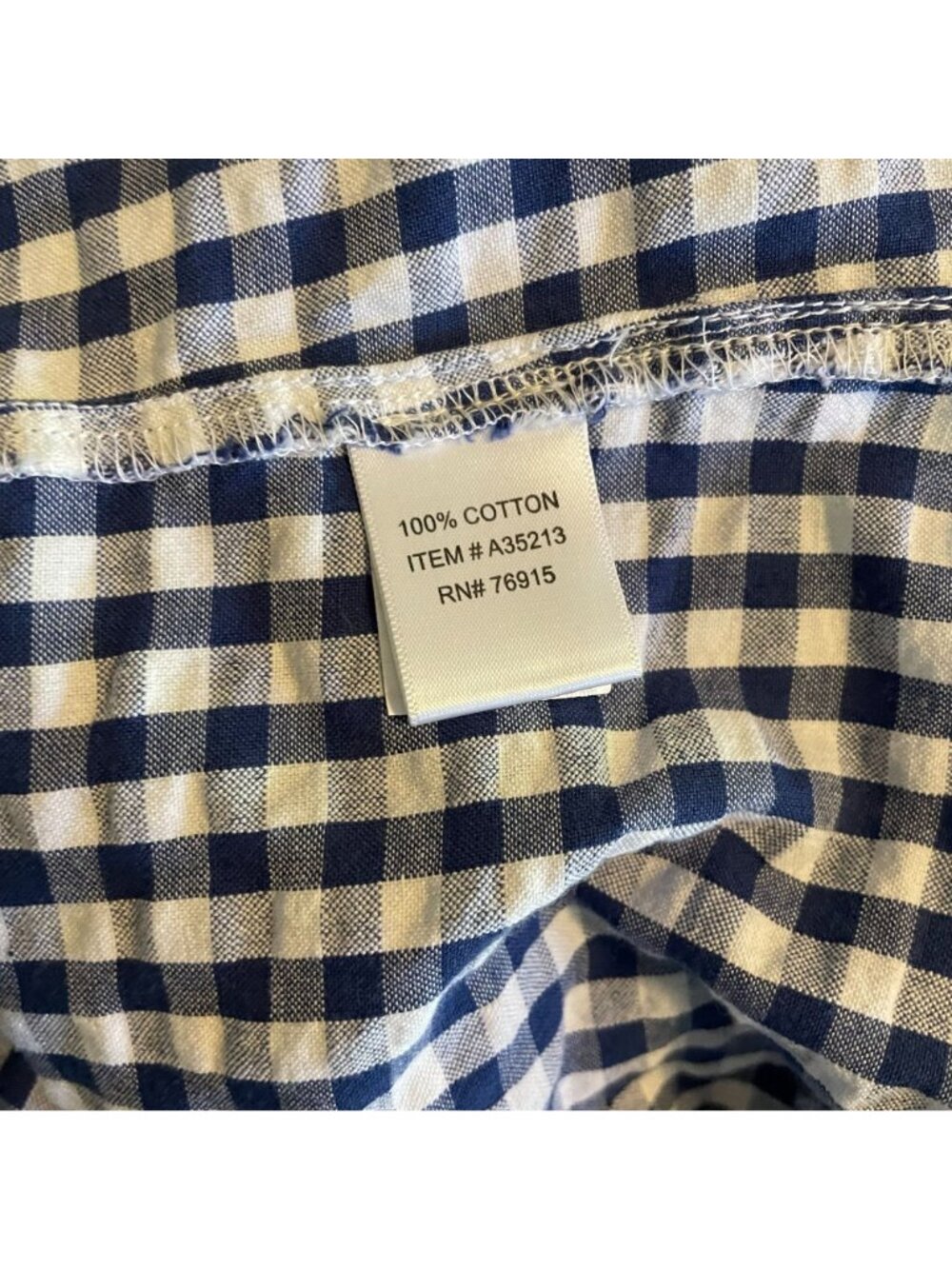 Appleseeds Womens Blue & White Gingham Button-Front Short-Sleeve Shirt 3X Cotton - Picture 5 of 5